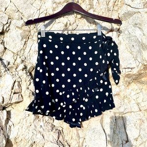 Zara Ruffled Polka Dot Skort Black White NWT Small